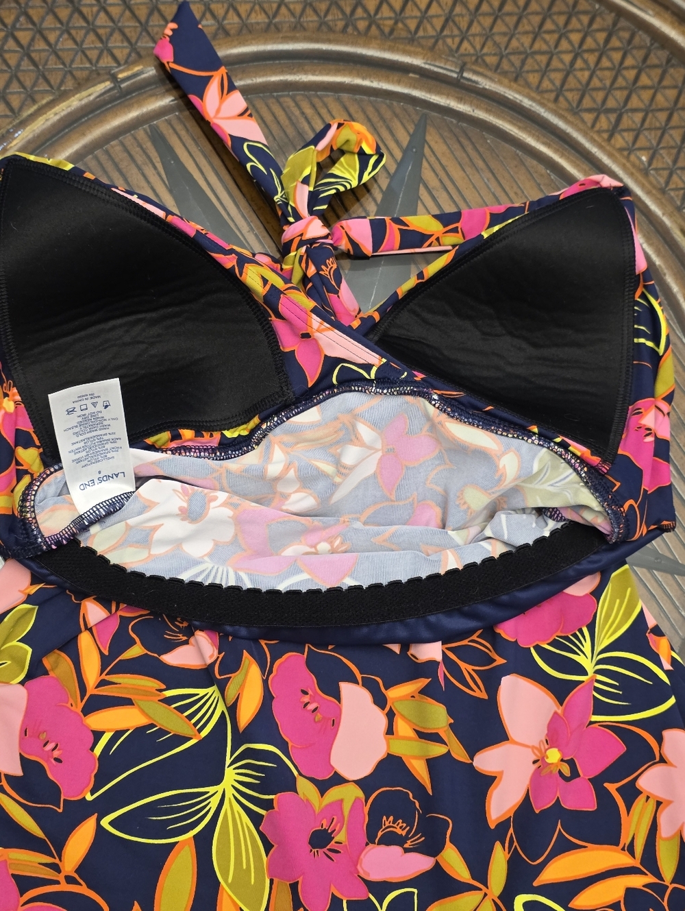 Lands' End Floral Tankini Sz 8 - Picture 3 of 4
